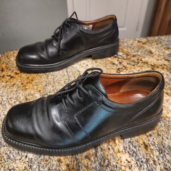 ECCO Black Leather Dress Shoes Comfort System Size 8.5